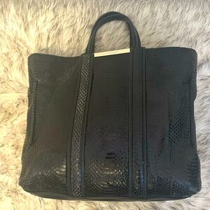 Stuart Weitzman Black Python Tote